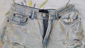 High-Waist Ripped Denim Booty Shorts