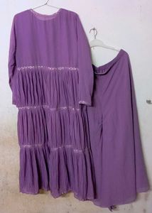 Elegant Lavender Kurta Set with Jacket