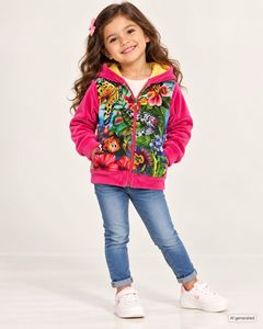 Tiny Toon Velvet butterfly & Floral Hoodie