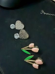 Lily and Heart Earrings