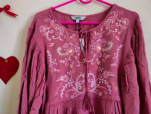 Embroidered Tassel Tunic - Brand New!