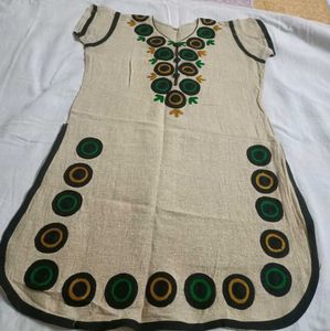 Cream Kurta with Circular Motif
