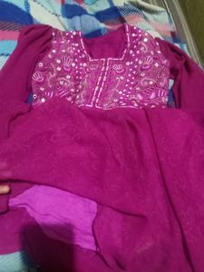 Dark Pink Colour Gown For Women