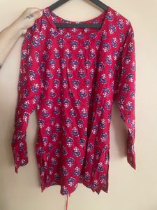 Red Printed Kurta