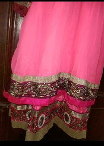 Pink Embroidered Anarkali kurta