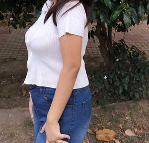 Ribbed Zip-Up Collared Top