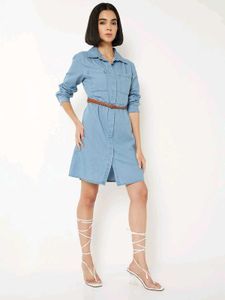 Stylish Blue Denim MAX Shirt Dress