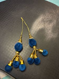 Royal Blue &amp; Golden Lehenga Latkan – 2