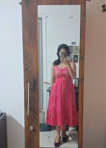 Beautiful Pink Tiered Maxi Dress