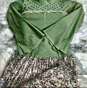 stylish green floral maxi dress