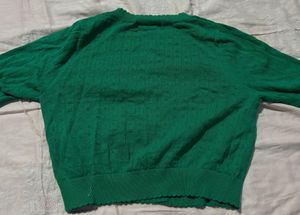 Emerald Crop Green Knit Cardigan