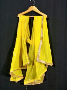 Women Yellow Kurti With Dupatta