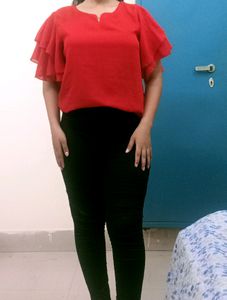 Beautiful Red Top 😍 Both Jegging And Top