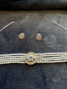 Pearl Diamond Necklace Set