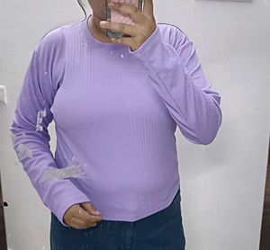 Lavender Textured Long Sleeve Top