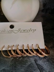 Set of 6 Gold Hoop Earrings