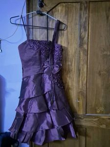 Purple One-Shoulder Party Bridesmaid Dress