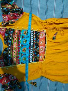 Yellow Printed Anarkali Kurta