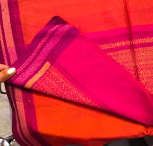 Vibrant kanji varam Saree with Pink Border