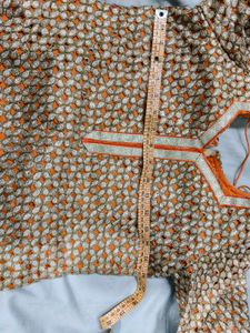 Embellished Orange Kurta and gharara