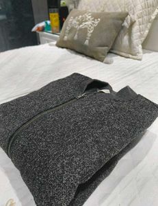 Wool charcoal grey bomber jacket
