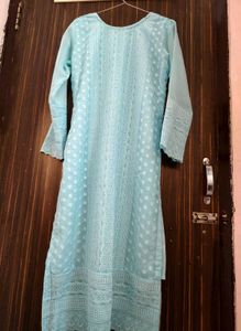 Elegant Sky Blue Chikankari Kurta