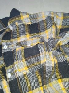 Distressed Plaid Flannel Shirt