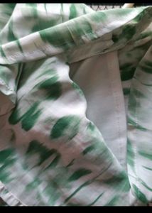 Green Floral Print top cum kurta