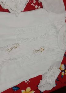 Elegant White Kurti with Embellishments