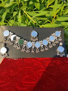 Mirror Work Necklace and Earring Set