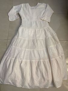 Cream Embroidered Anarkali Kurti