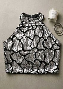 Sparkling Sequin Halter Top