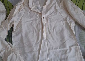 boy Cream Kurta and Pajama Set