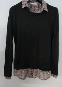 Chic Layered Black & Patterned Top
