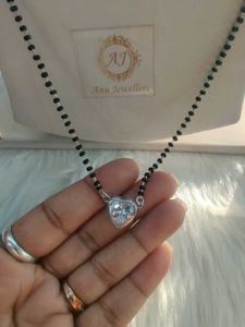 92.5Heart Pendant Mangalsutra Necklace