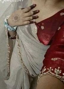 saree with Fancy Lace Border and blouse