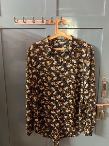 ONLY Blue Floral Translucent Top