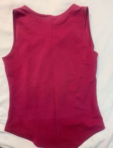 Pink V-Neck Sleeveless Top