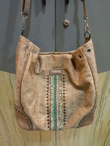 Stylish Studded Hobo Bag