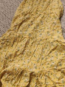 Yellow Floral Spaghetti Strap Dress