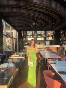 Lime Green Maxi Dress with Slit