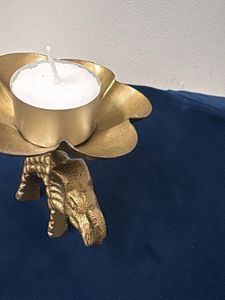 Lotus &amp; Small elephant Candle Holder