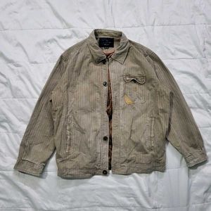 Vintage Beige Textured Utility Jacket