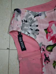 Pink Floral Sleeveless Dress