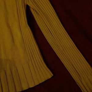 Yellow Fall/winter Turtle Neck Sweater(Women's)