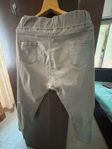Light Grey Elastic Waist Jeans