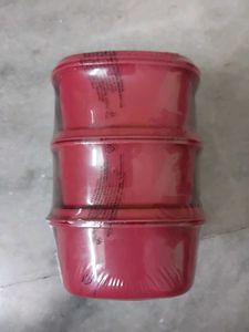 Brand New Set of 3 Red Storage Containers