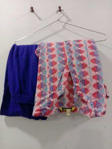 Stylish Printed Kurta with Blue Legging Set