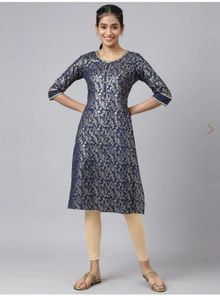 Elegant Aurelia Navy Floral Kurta