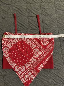 Red and blue Bandana Crop Top(2)